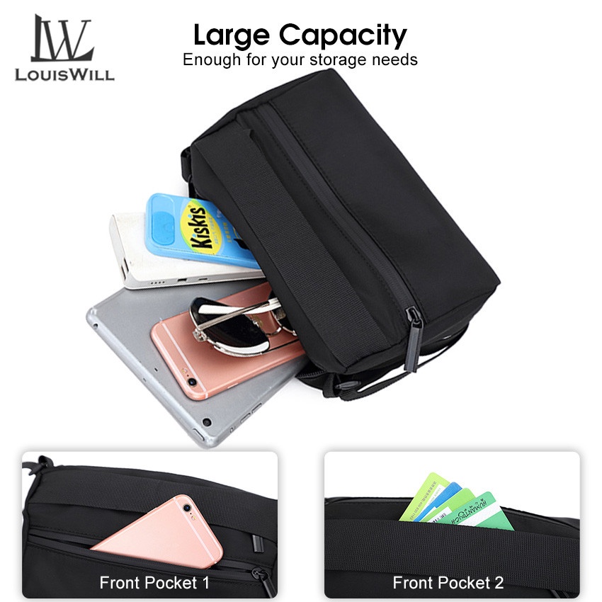 Túi Đeo Chéo LouisWill Mini Vải Oxford Chống Thấm Nước Thời Trang Cho Nam