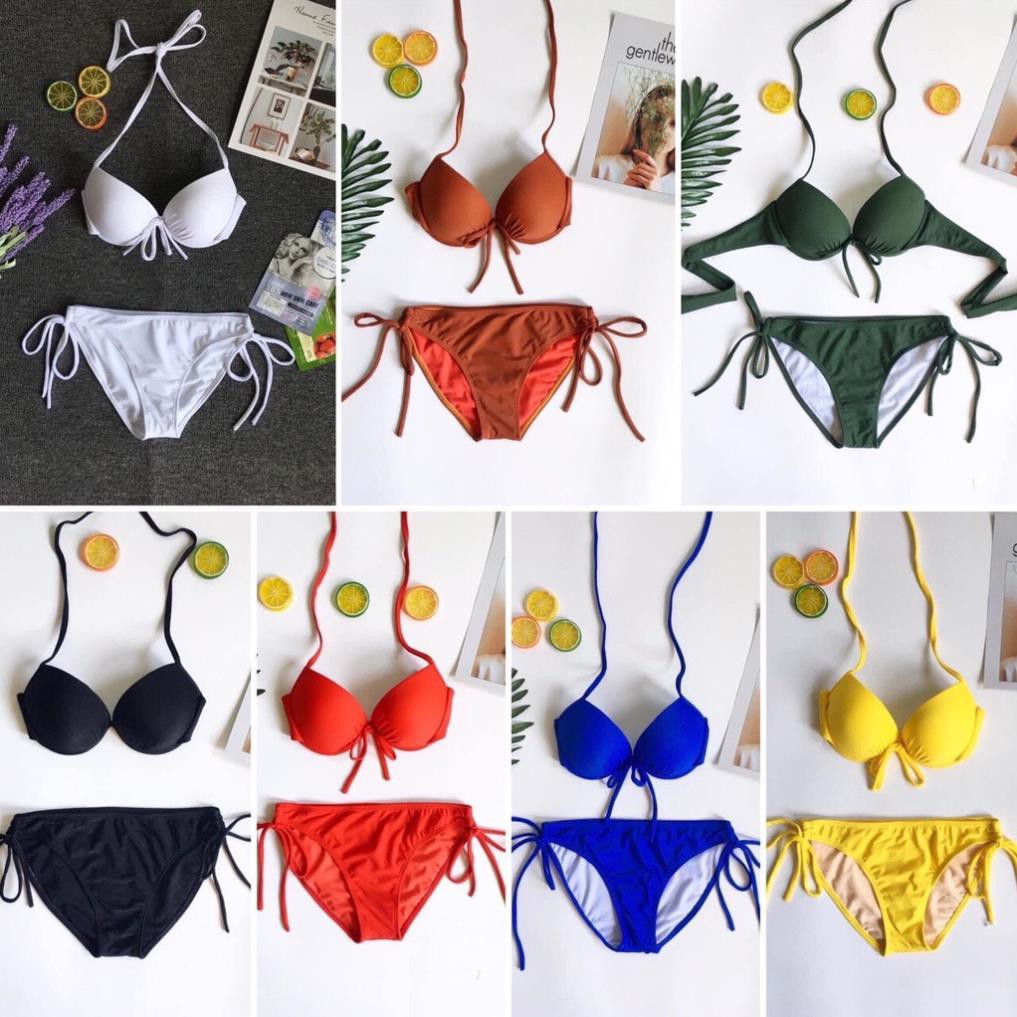 Bikini Nữ Hai Mảnh Quần Tam Giác Nâng Ngực Freesize BHV045