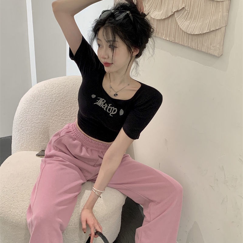 COZOK Bộ Áo Thun Ngắn Tay + Quần Dài Thời Trang Cá Tính Trẻ Trung