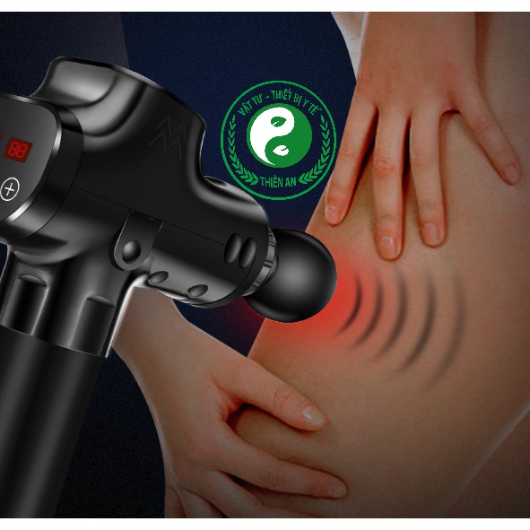 Súng MASSAGE GUN- giúp giãn cơ giảm đau nhức hiệu quả- Phiên bản cao cấp màn hình cảm ứng- 6 đầu- 30 mức tác động