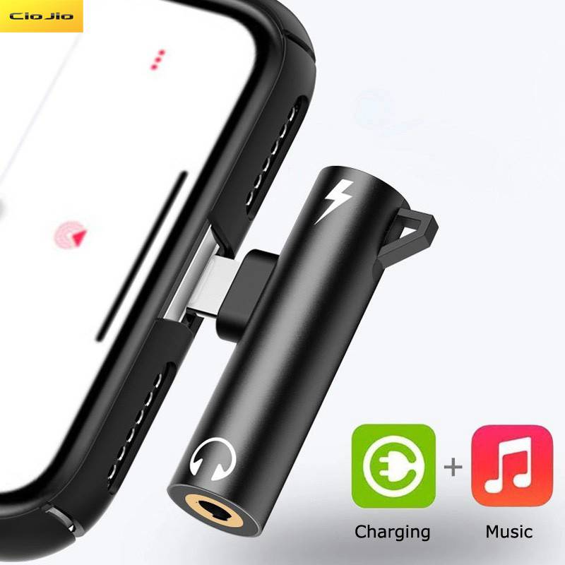 2 in 1 Lighting to 3.5mm Adapter Headphone Charging Dual Adapter Splitter For iPhone XR XS X 7 8 Plus For 3.5mm Jack to Earphone AUX Cable Connector