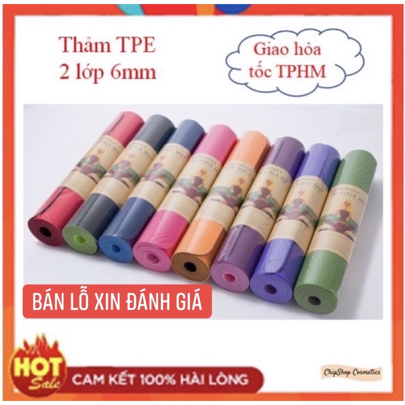 Thảm tập Yoga , thảm tập gym định tuyến chống trượt  2 lớp⚡FREESHIP EXRA⚡ Thảm yoga 2 lớp Eco Friendly 6mm