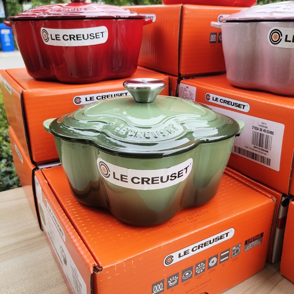 Nồi Le Creuset - Pháp \Đường kính 21cm Nồi gang tráng men cao cấp, nồi hình hoa