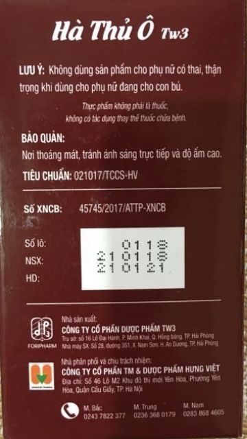 Hà Thủ Ô tw3 chính hãng giúp chống rụng tóc, bạc tóc, giúp đen tóc...