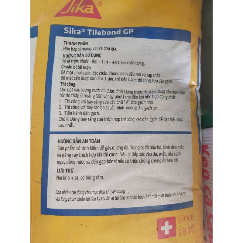 (3kg)Keo dán gạch Sika tilebond cân lẻ kg