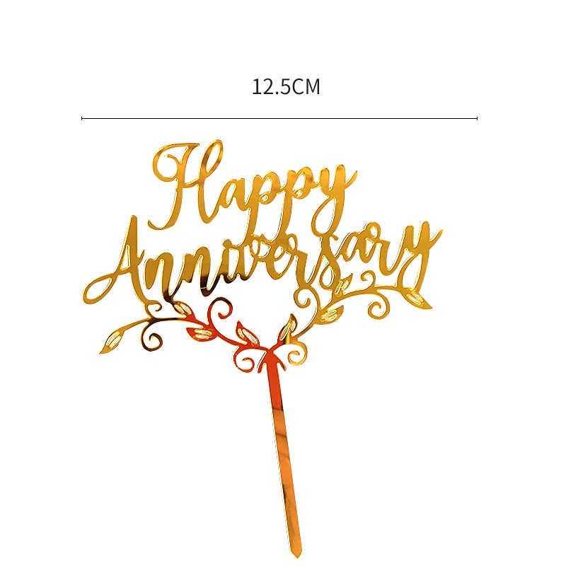 Hàng Mới Về Mới Chữ Happy Anniversary Bằng Acrylic Trang Trí Bánh Kem