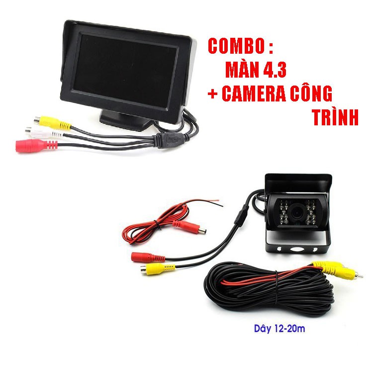 Combo màn hình 4.3in +camera xe tải 24v ,có thêm dây 12m[BH 12 tháng] | BigBuy360 - bigbuy360.vn
