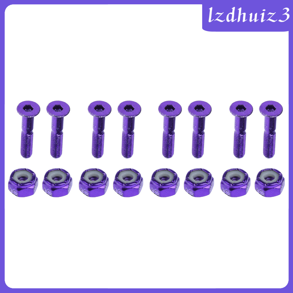 Gemgem Loey 8pcs Replacement Skateboard Truck Hardware Screws Bolts