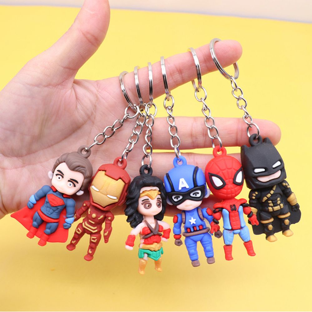Móc Khóa Hình Siêu Anh Hùng Marvel / Người Nhện / Người Sắt / Người Nhện / Captain America Độc Đáo Cho Trẻ Em