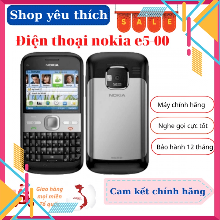 Điện thoại nokia E5-00 cổ bàn phím QWERTY đầy đủ pin sạc-Bảo hành 12 tháng