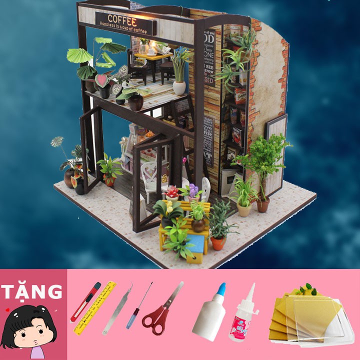 Mô hình nhà gỗ tự ráp Coffee House