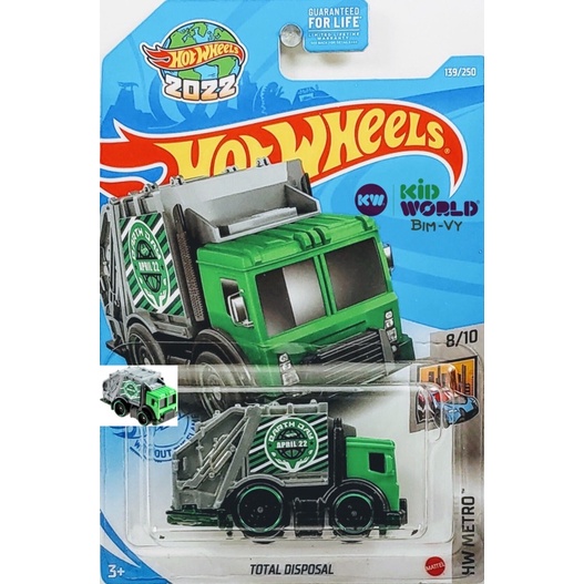 Xe mô hình Hot Wheels basic Tải rác Total Disposal GRX85.