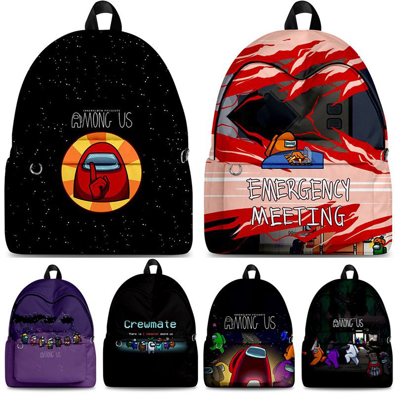 Among Us Game School Bag Students Backpack Rucksack Shoulder Travel Zipper Bag
