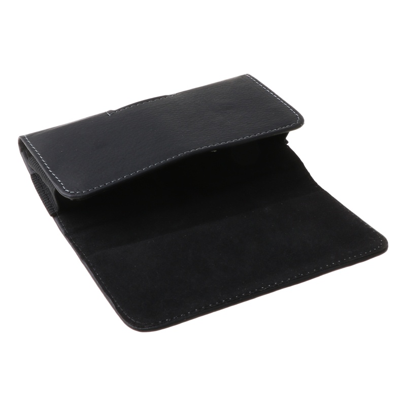 Bao da điện thoại màu đen có kẹp đeo thắt lưng dành cho Iphone Samsung Huawei Xiaomi