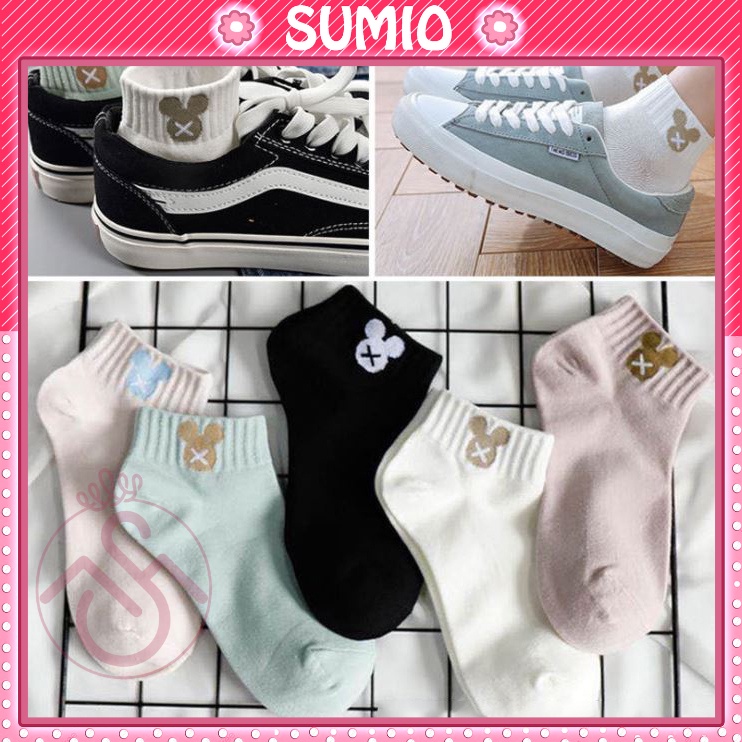 Tất nữ cổ ngắn Sumio_offical vớ nữ mẫu thỏ gấu mèo mẫu hoa cúc cute dệt kim cao cấp phong cách hàn quốc thoáng chân