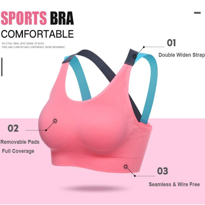 Sport Bra Women Zip Front Yoga Bra Push Up Shockproof Sports Bra Running bra