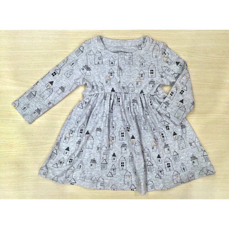 Đầm thun tay dài Mothercare cho bé gái 0-9M D462
