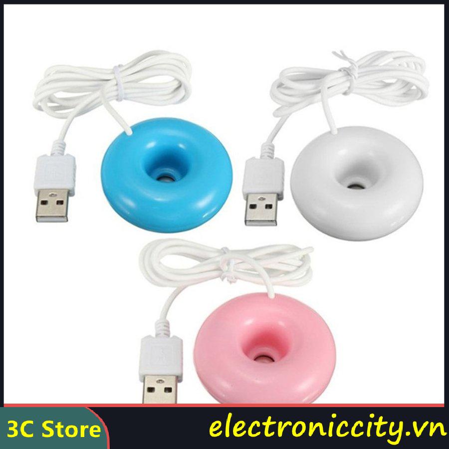 1 máy phun sương tạo độ ẩm mini hình bánh donut sạc USB