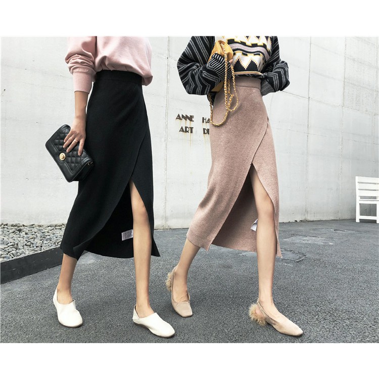 Chân Váy Len Xẻ Ôm, Mặc Được 2 Kiểu | Mẫu váy Đi Làm, Đi Chơi Đều Đẹp - V23 | BigBuy360 - bigbuy360.vn