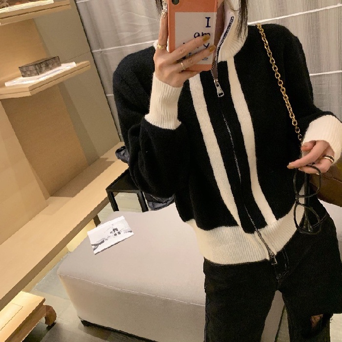 Áo khoác cardigan ZHELIHANGFEI dệt kim tay dài cổ cao thời trang dành cho nữ