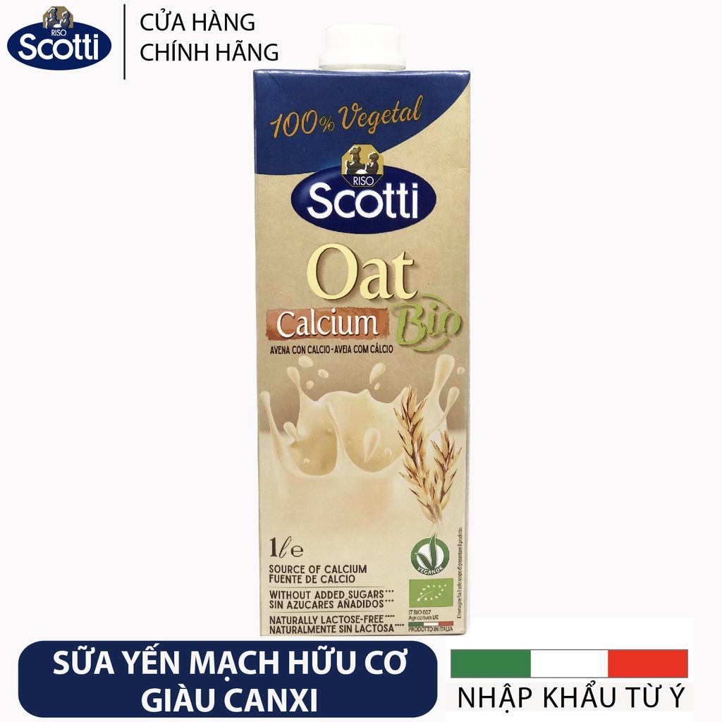 Sữa Yến Mạch Hữu Cơ Giàu Canxi Riso Scotti - Bio Calcium Oat Drink - 1L