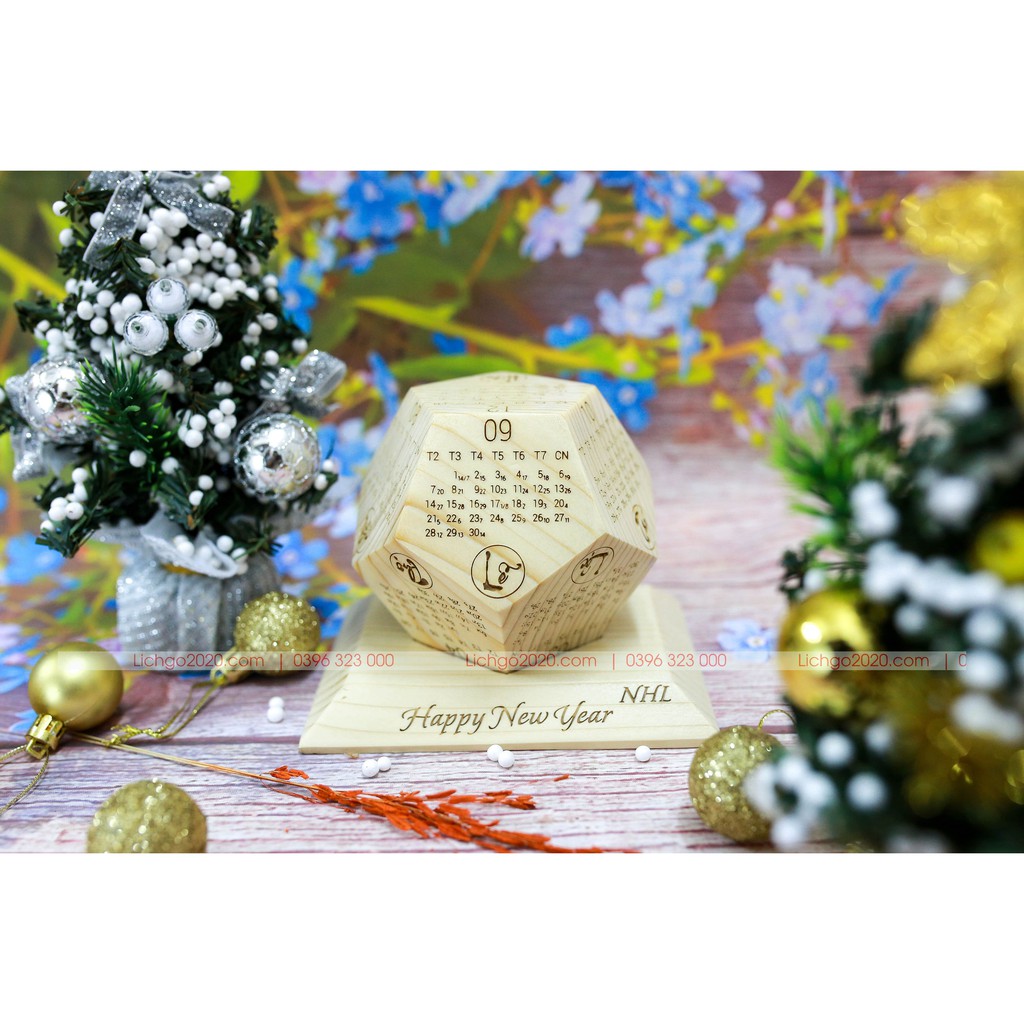 Lịch 2021 Gỗ đặc nguyên khối kèm đế, in khắc theo yêu cầu (Hàng chuẩn xuất khẩu nước ngoài) | BigBuy360 - bigbuy360.vn