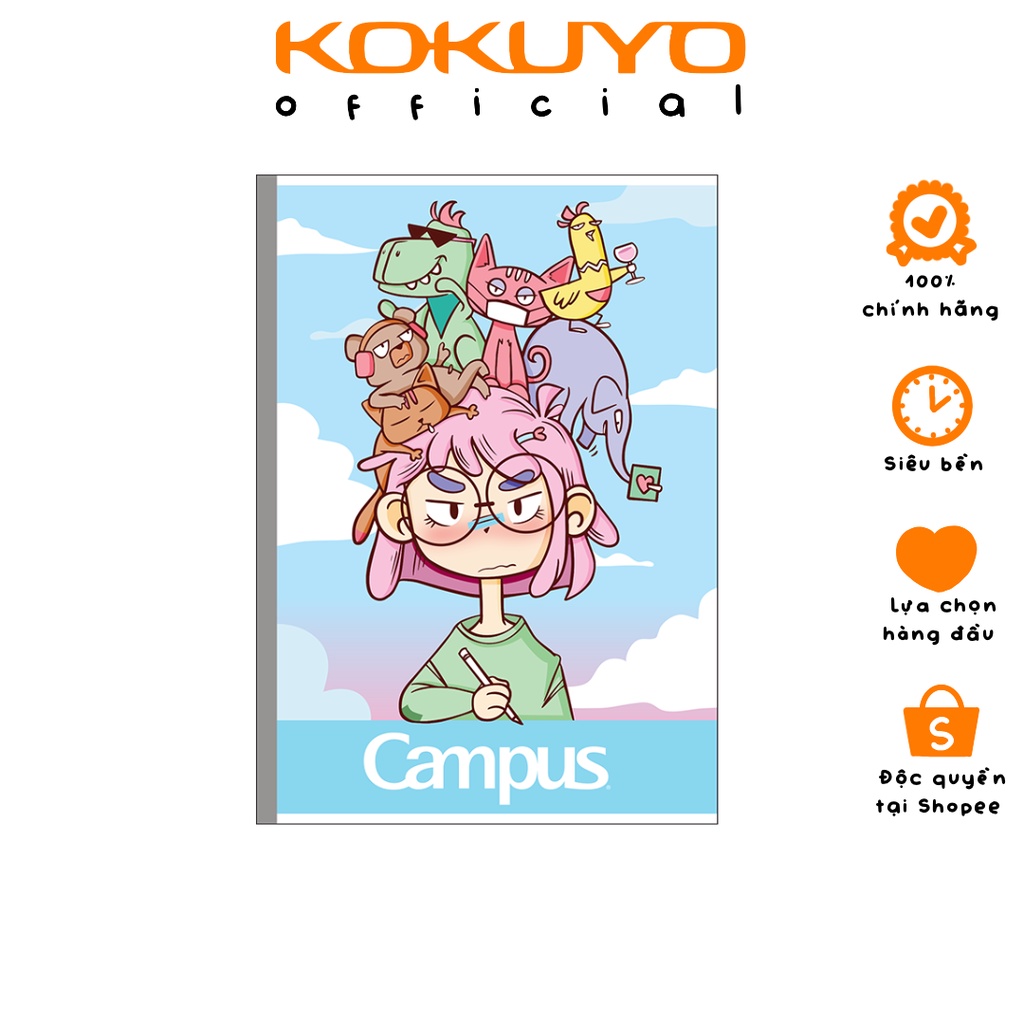 Vở kẻ ngang có chấm Campus Cartoon B5 120 trang chính hãng