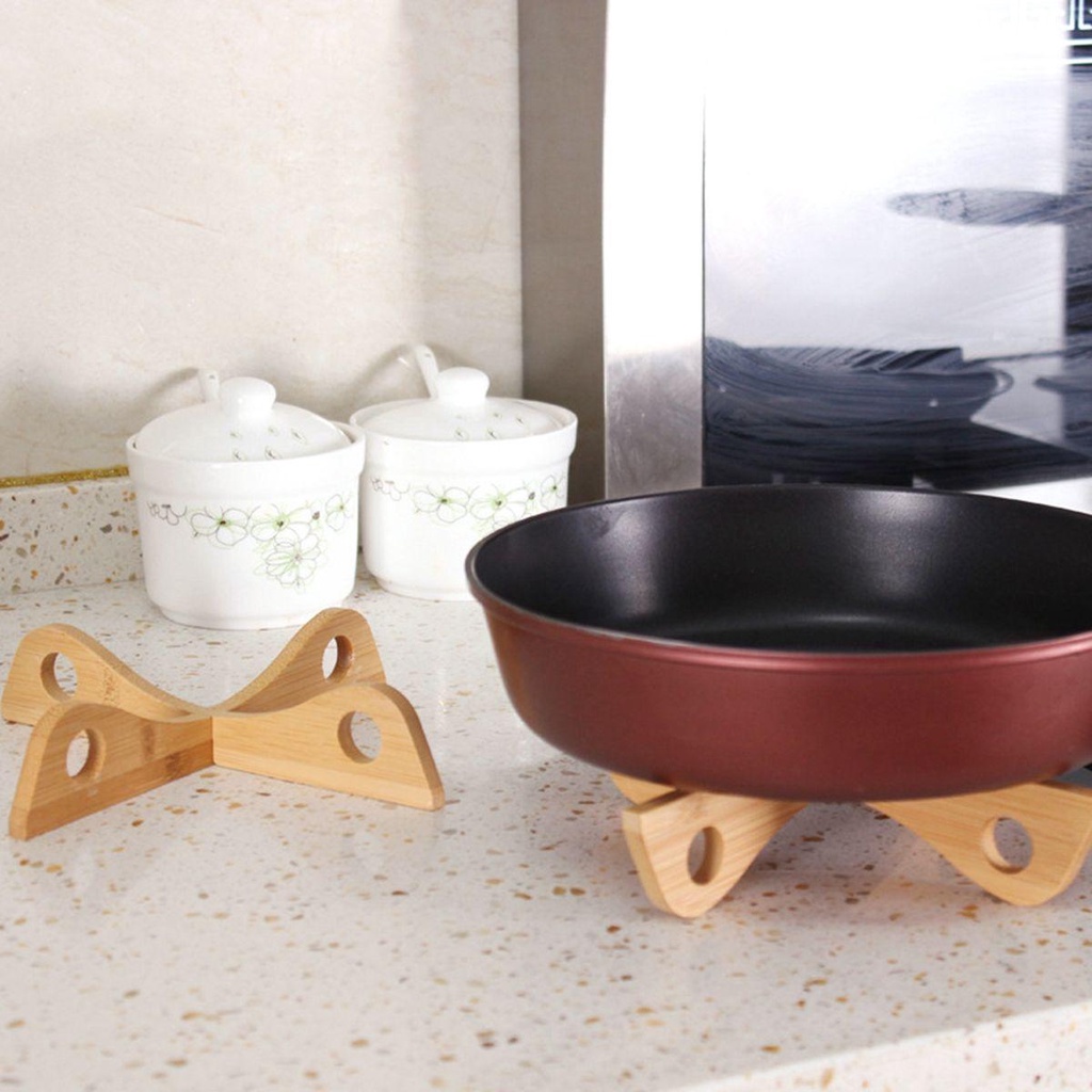 Giá Đỡ Nồi Bằng Tre Có Thể Tháo Rời Tiện Dụng Cho Nhà Bếp