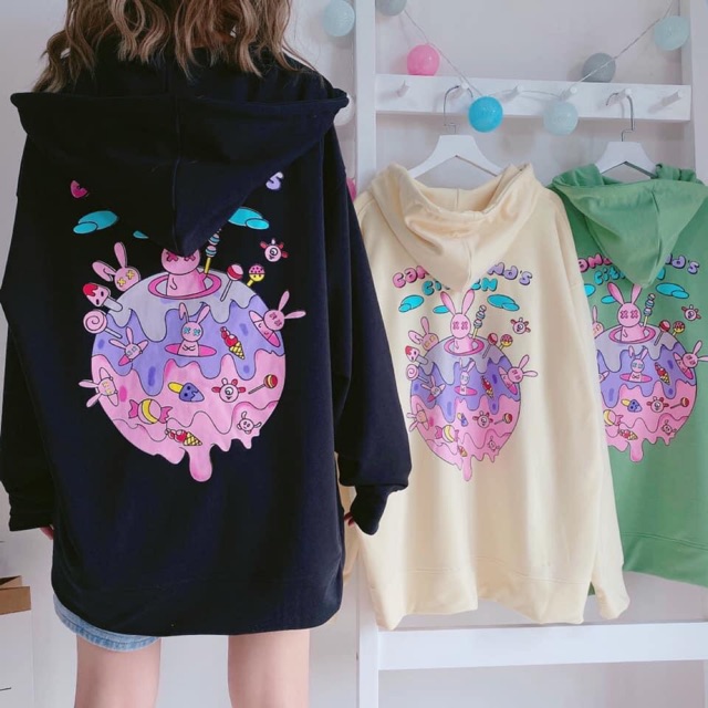 [KÈM ẢNH THẬT+VIDEO] ÁO HOODIE ZIP CANDY LAND UNISEX