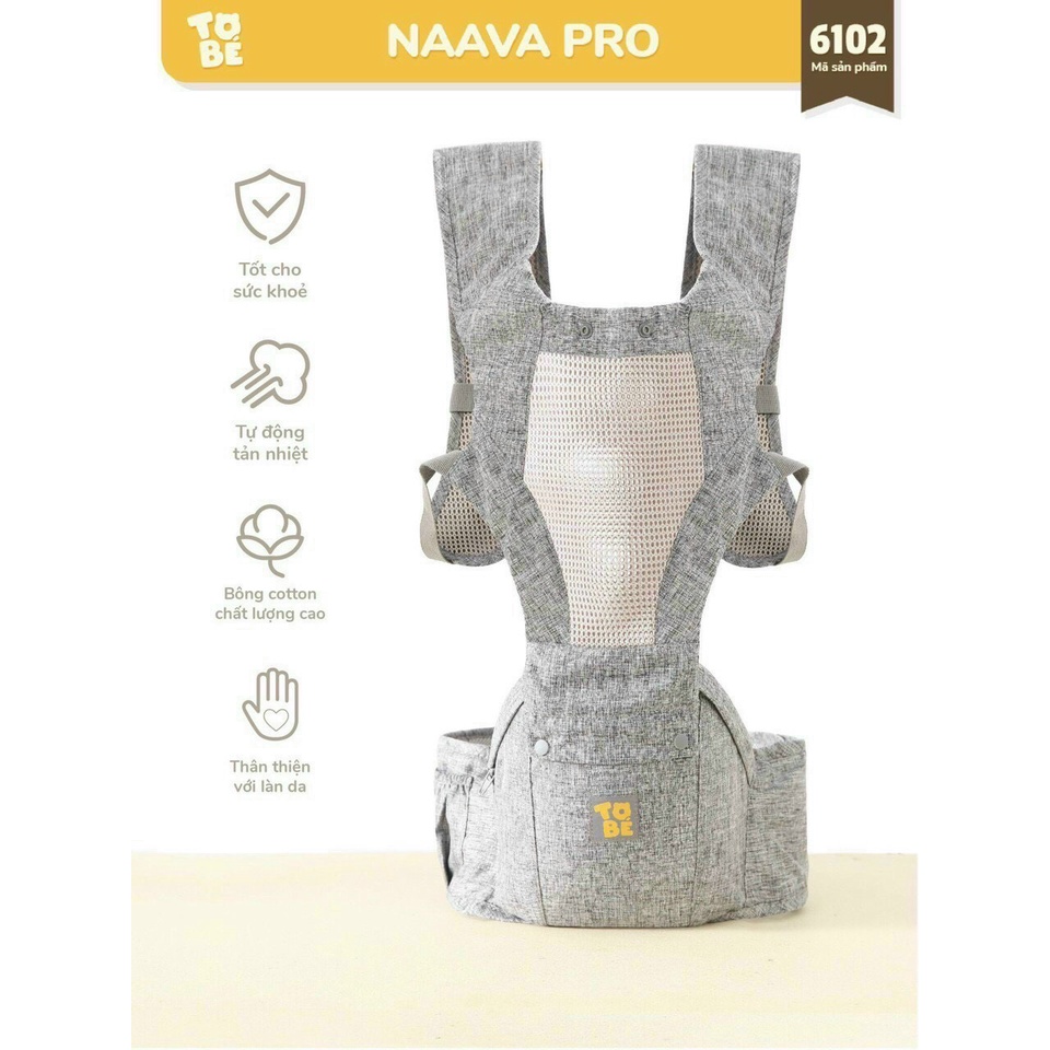 Địu Em Bé Thông Minh NAAVA PRO Chính Hãng, Địu Đa Năng Chống Gù Chất Liệu Thoáng Khí Dùng Cho Bé Từ Sơ Sinh Đến 36 Tháng