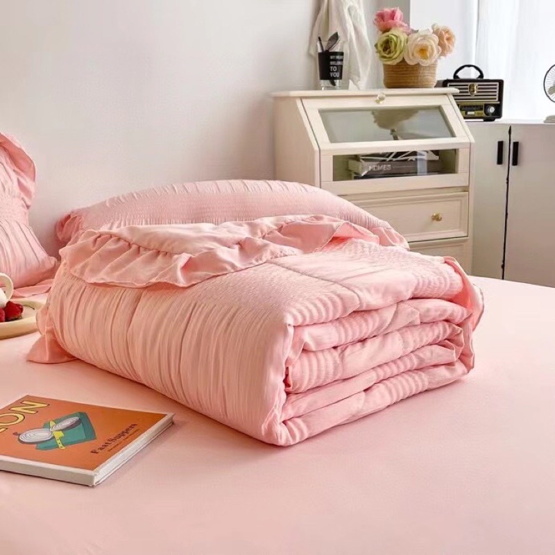 BỘ CHĂN GA GỐI COTTONG ĐŨI BÈO MÂY HÀN QUỐC 1 màu công chúa siêu xinh