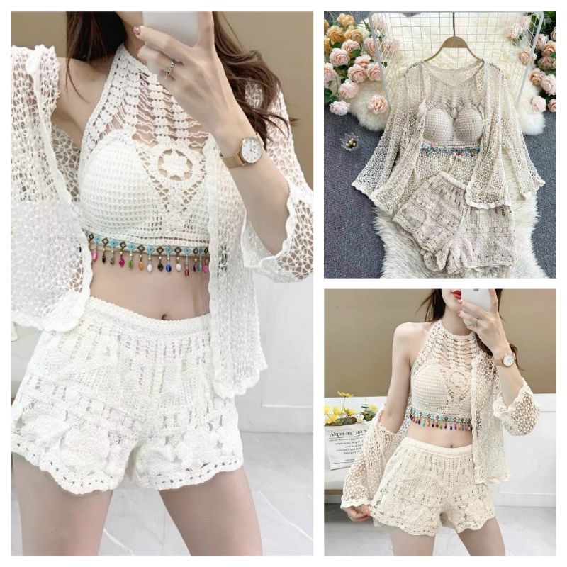 Sét ren đi biển 3 món hàng QCL1