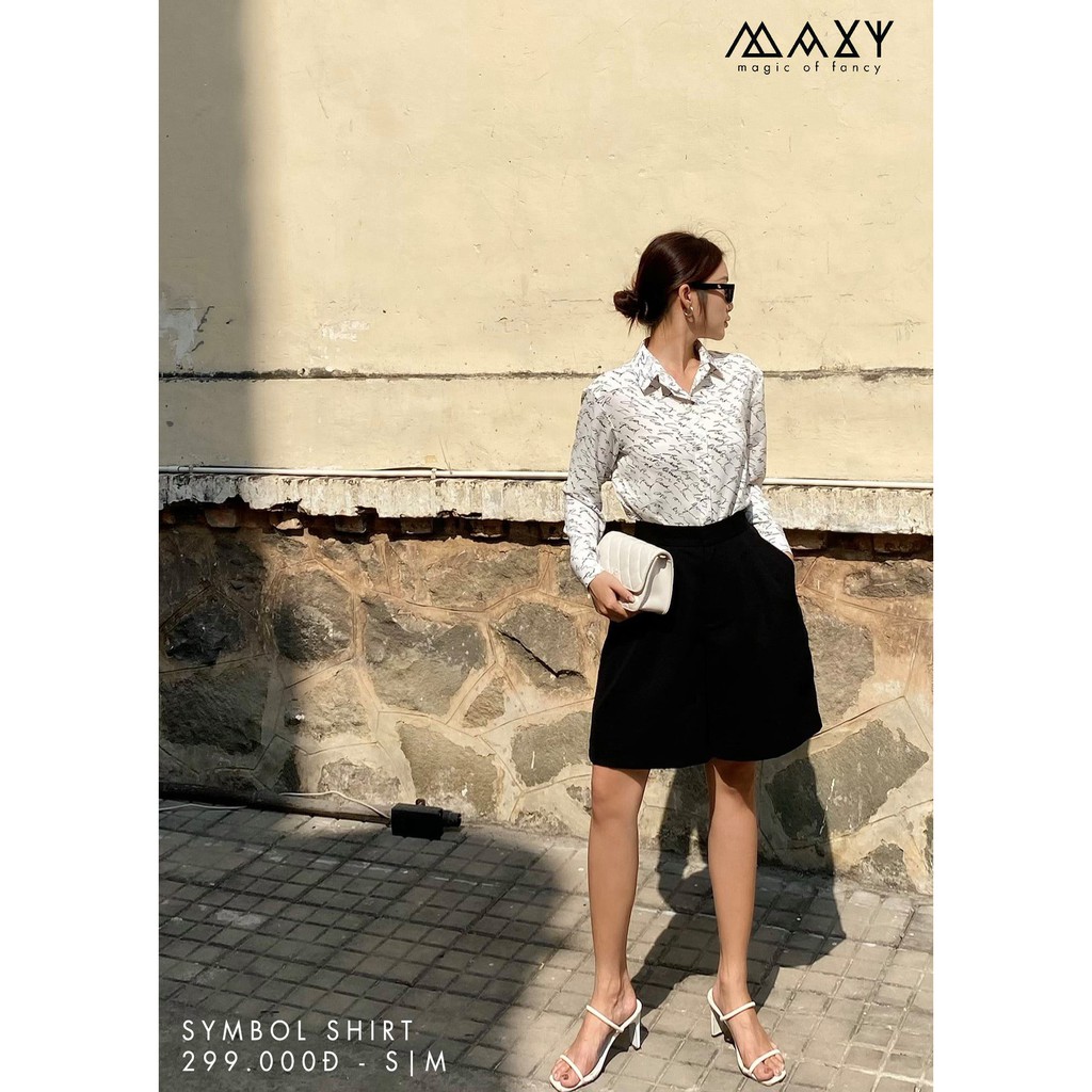 Áo sơ mi họa tiết chữ symbol shirt Maxy Workshop
