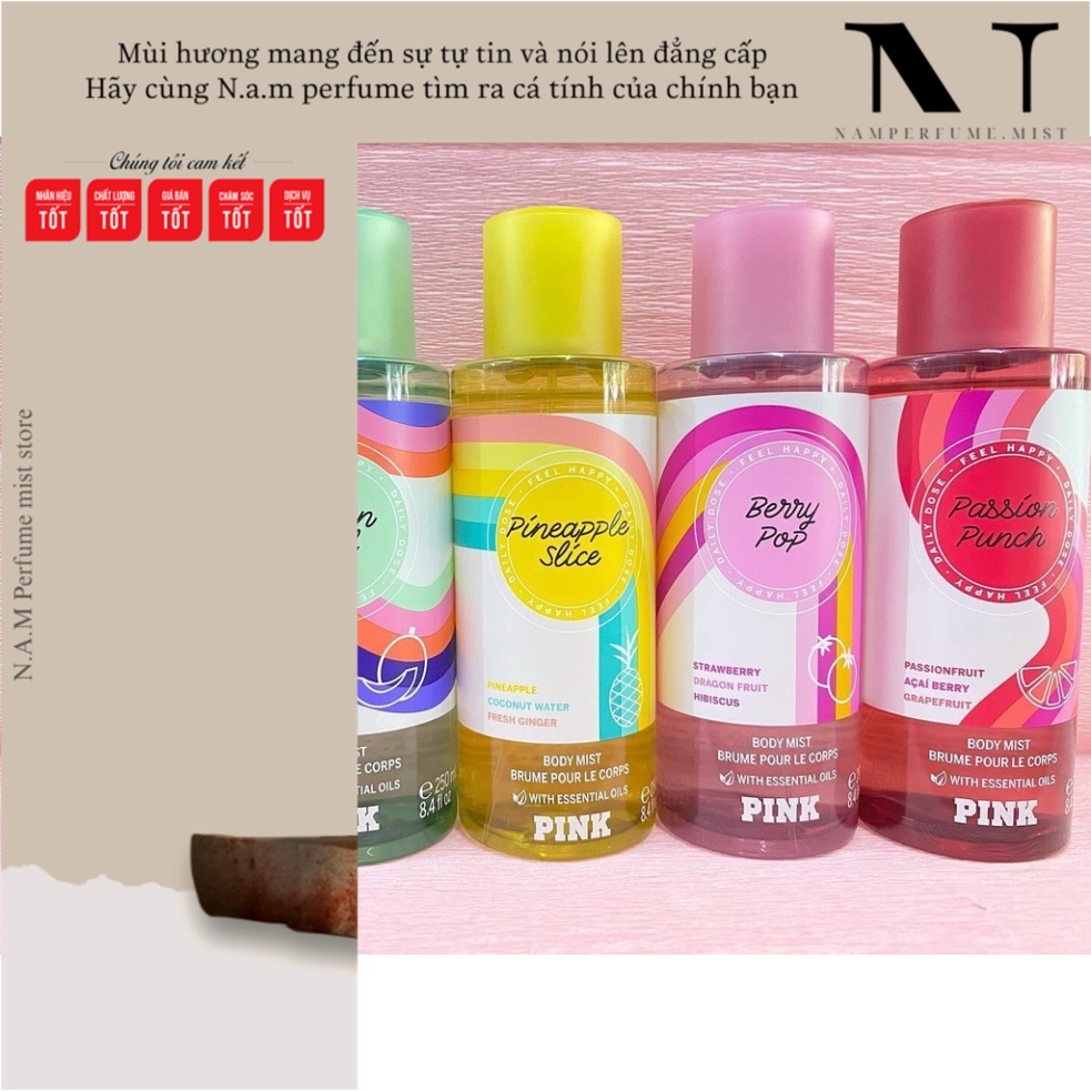Xịt Thơm Toàn Thân Victoria’s Secret PINK Body Mist - Sweet Squeeze | Just Peachy | Berry Pop
