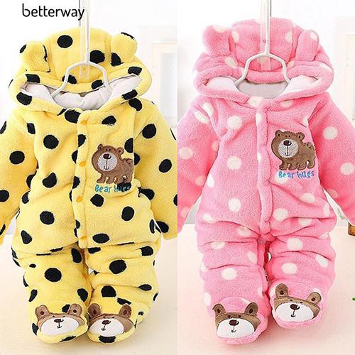 Jumpsuit Có Mũ Ấm Áp, Họa Tiết Hoạt Hình Cho Bé