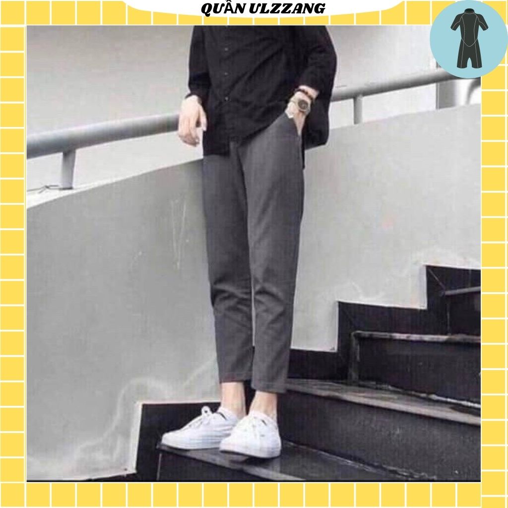 Quần kaki baggy nam nữ, kiểu quần ống xuông basic unisex thể thao