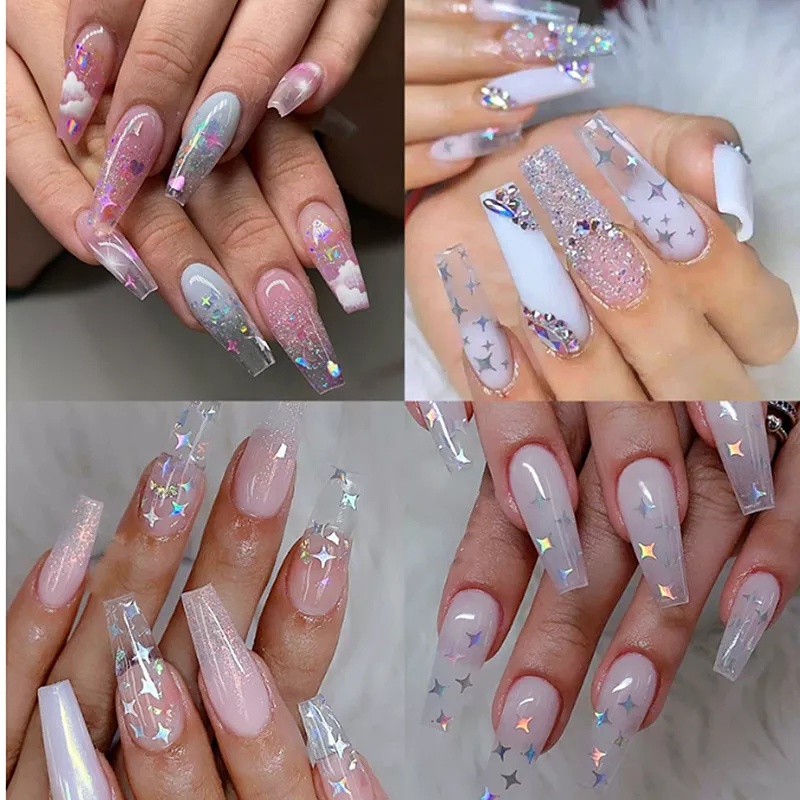 Set 1 Hộp Phụ Kiện Lấp Lánh 3D Trang Trí Móng Tay