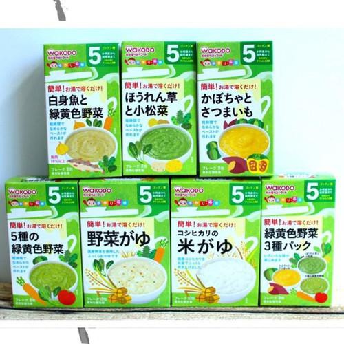 Bột ăn dặm Wakodo đủ vị cho bé 5m+