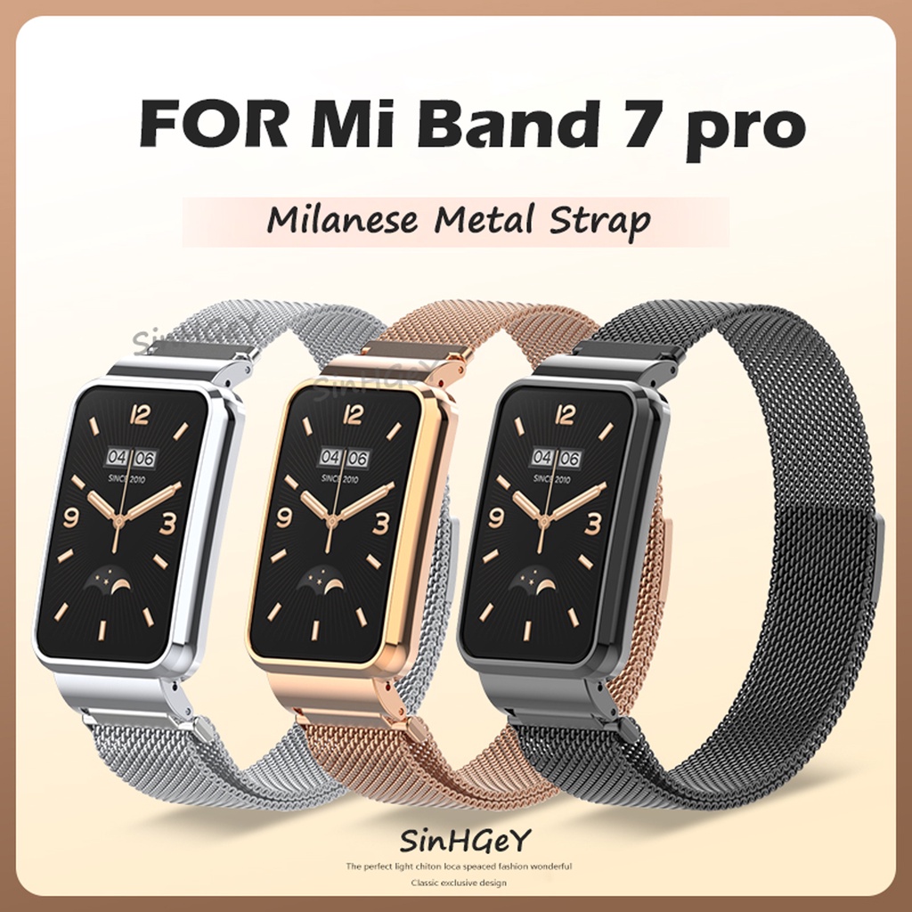Dây Đeo Thay Thế Bằng Thép Không Gỉ Từ Tính Cho Xiaomi Mi Band 7 Pro / 7Pro