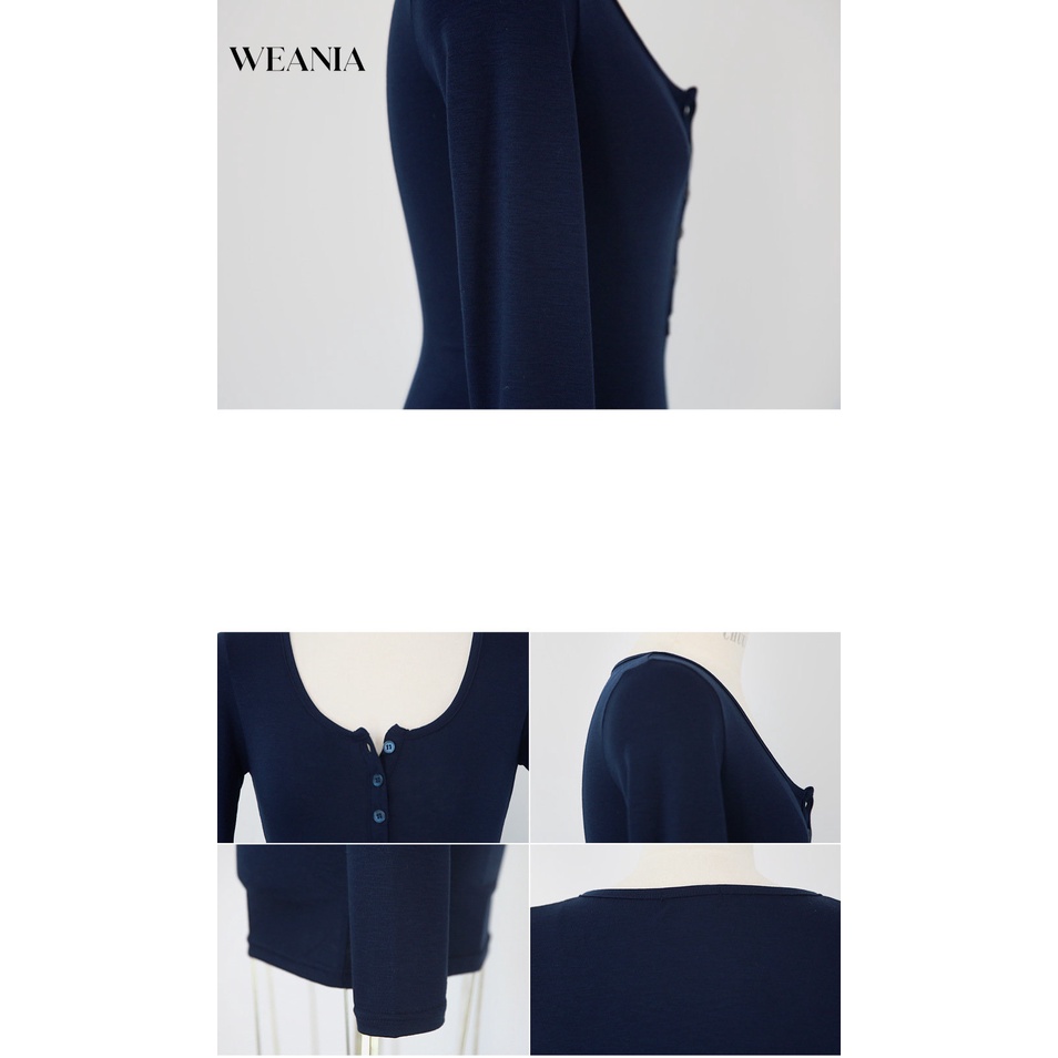 Áo Thun DàI Tay PhốI NúT GợI CảM Cho Nữ