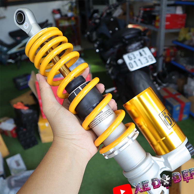 Phuộc Ohlins Vario Mẫu Đẹp Nhất Ty Vàng Có 2 lò xo 2 núm vặn