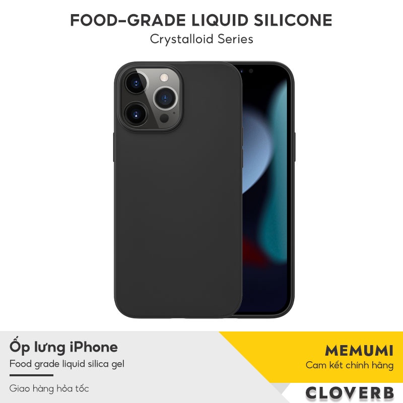 Ốp Lưng iPhone 13 Pro Max MEMUMI Crystalloid Siêu Mỏng Nhẹ Viền Màu Silicon Mềm Túi Khí Chống Va Đập Viền Bảo Vệ Camera