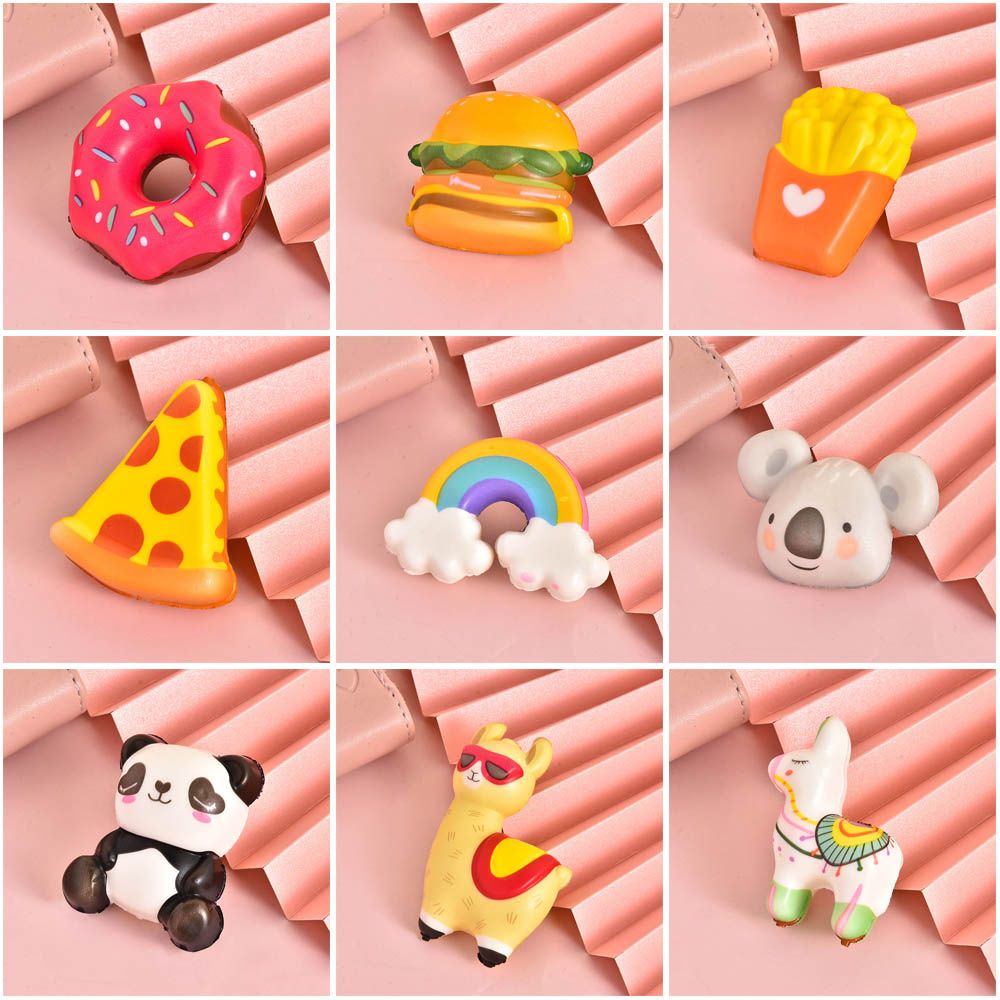 Đồ chơi squishy giảm căng thẳng hình bánh kem cầu vồng đáng yêu cho bé
