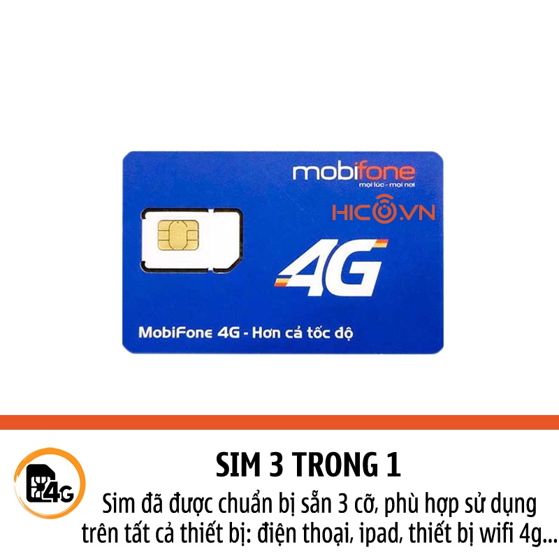 Sim 4G Mobifone 12FD50, 6FD50 Không Giới Hạn Data Ưu Đãi 5GB Tốc Độ Cao/ Ngày Trọn Gói Không Cần Nạp Tiền