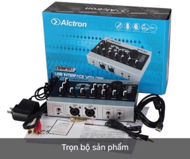 Sound card Thu Âm Livestream chuyên nghiệp Alctron U16 MK3-kèm dây kết nối bh 12 tháng