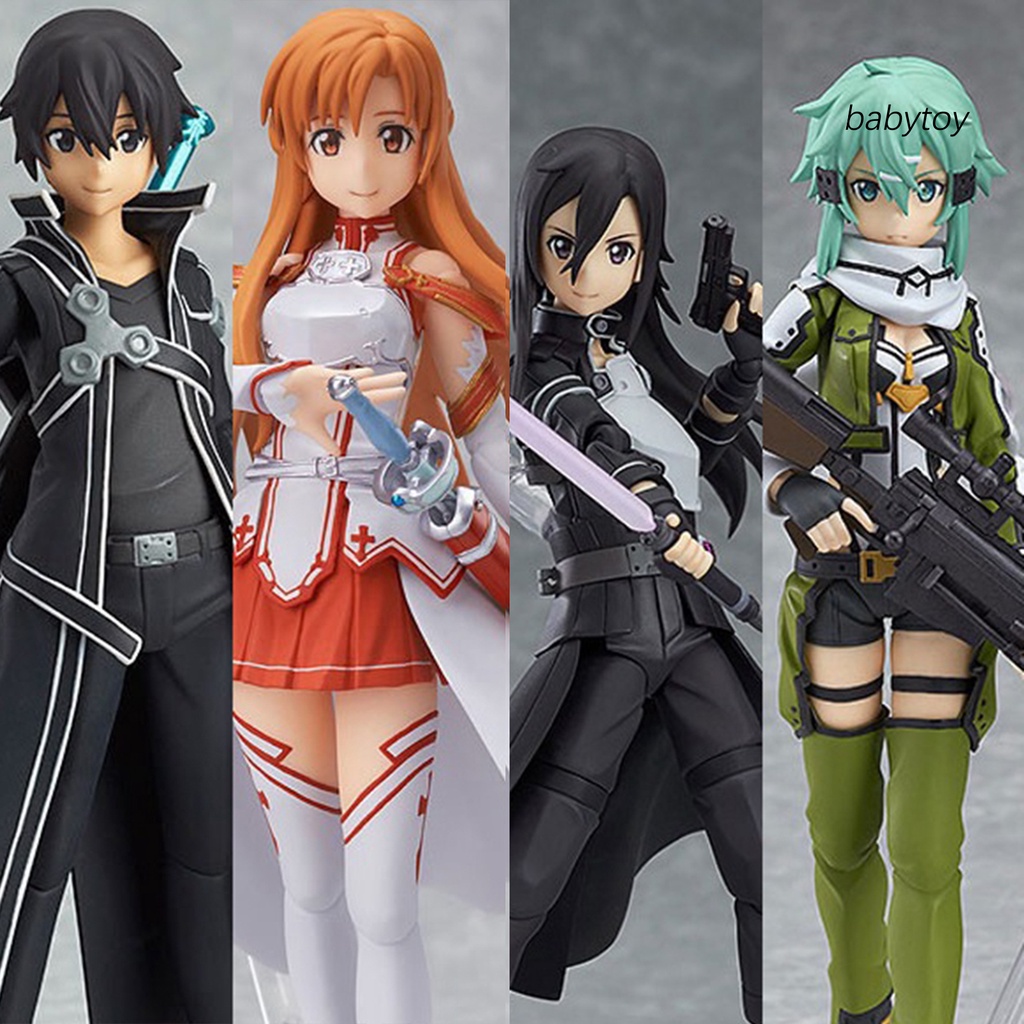 BA-Figure Model Anime Sword Art Online Action Asuna Kirito Kiriko Asada Shino PVC Cartoon Miniature Display Mold for Kids