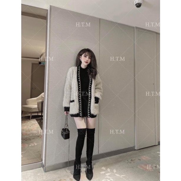Áo Khoác Cardigan Nữ Ms.0224 Áo Khoác Lông Dáng Dài Phối Viền Ngọc Sang Chảnh, Chất Len Lông | BigBuy360 - bigbuy360.vn