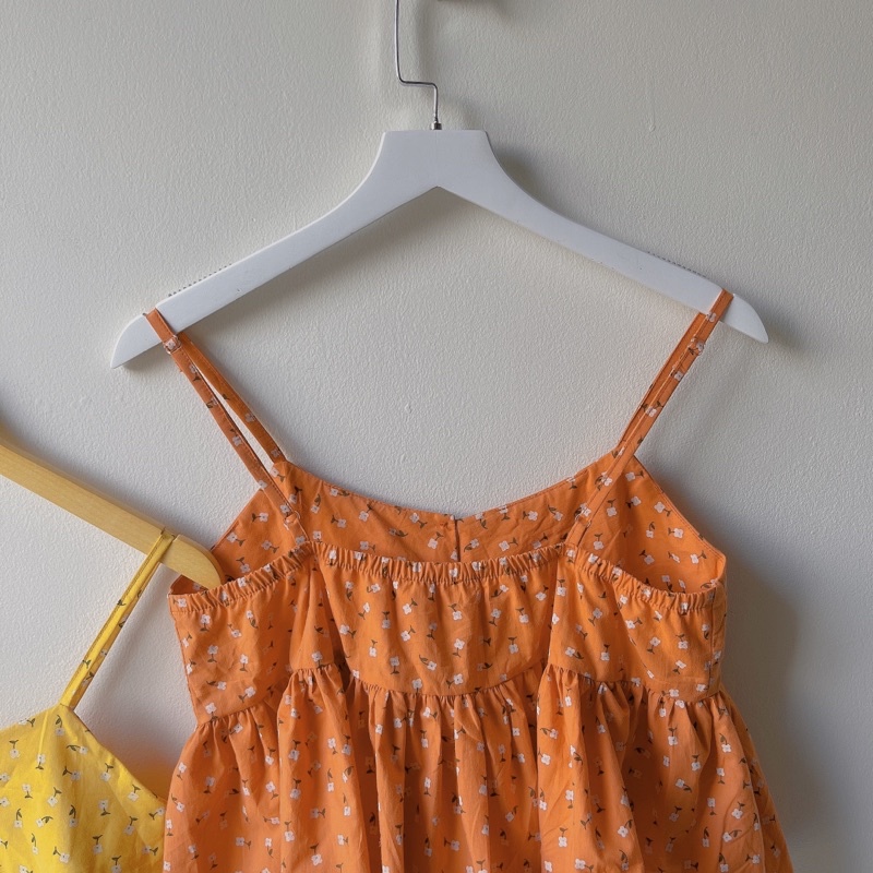 Áo 2 dây thô cotton hoa nhí