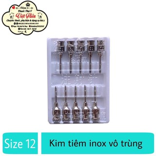 kim tiêm inox vô trùng dùng trong thú y-kim 7, 9, 12, 16-1 vỉ x 10 cái