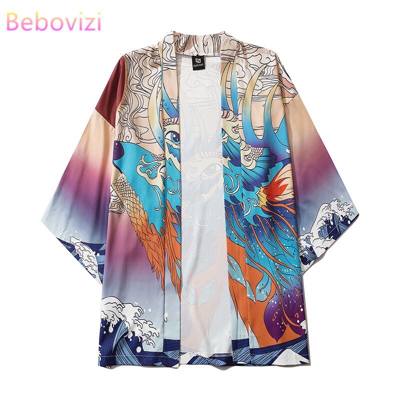 M-XXL Ukiyoe Harajuku Kimono Cosplay for Mens Women Japanese Style Streetwear Robe Japan Cardigan Top Yukata Haori Clothes